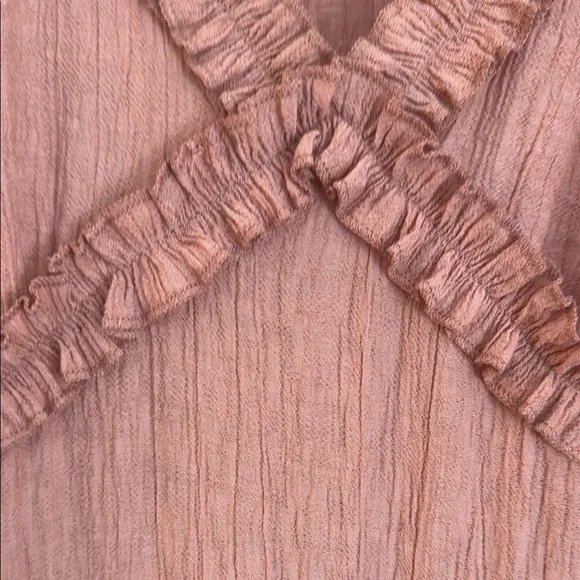 Olivia Grey Rose Pink Ruffle Sundress Small - Picture 3 of 5